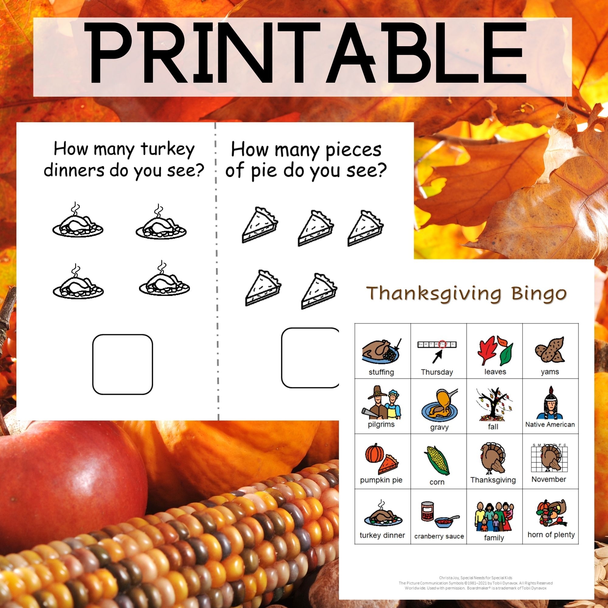 Thanksgiving Activities For Special Education PRINT And DIGITAL Special Needs For Special Kids