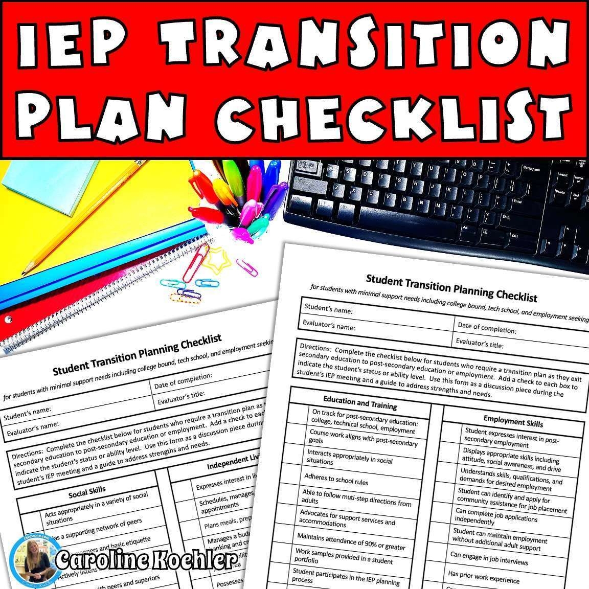 Special Education Transition To Adulthood Self Care Checklist Printable