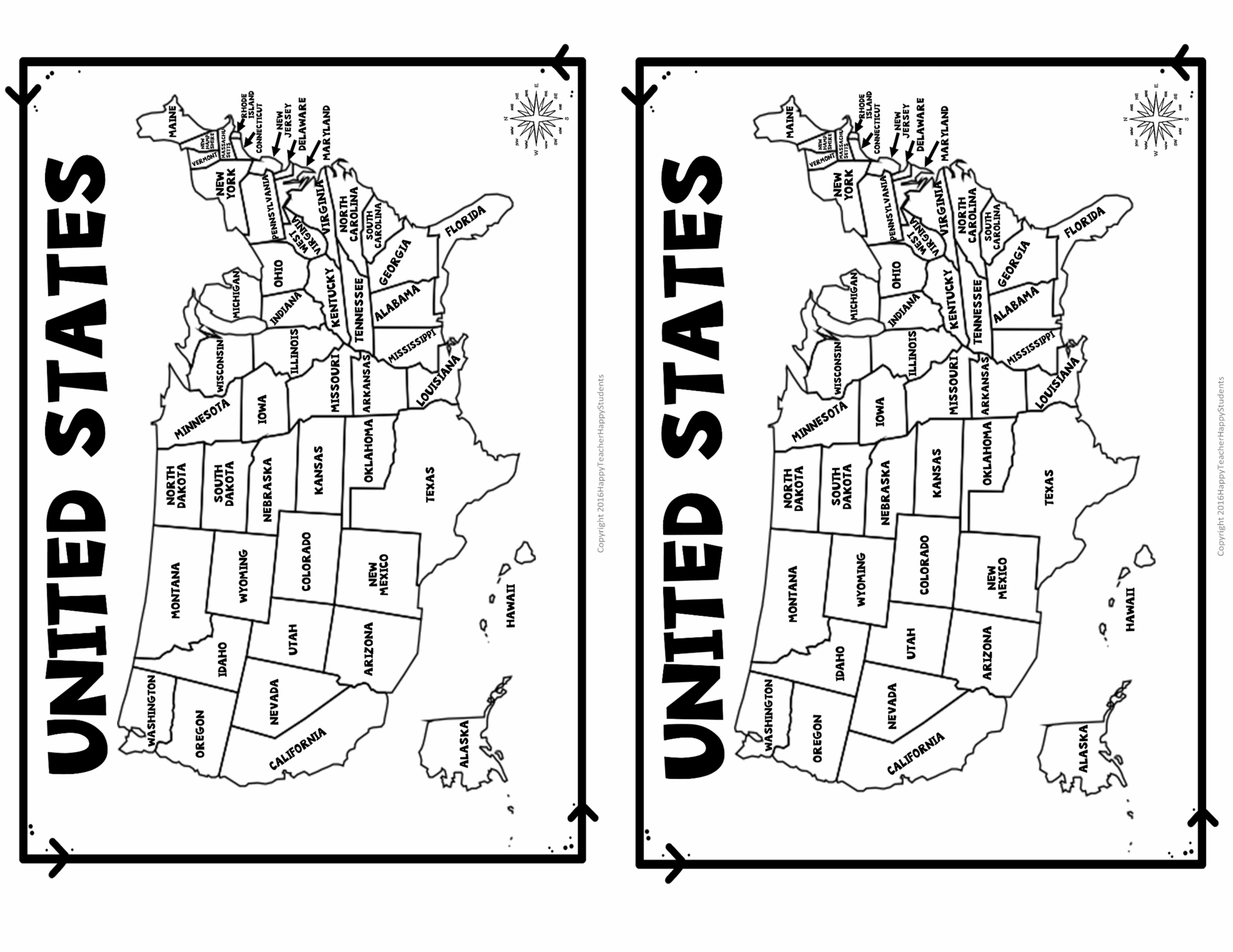 United States Map Quiz Worksheet USA Map Test W Practice Sheet US Map Quiz Made By Teachers