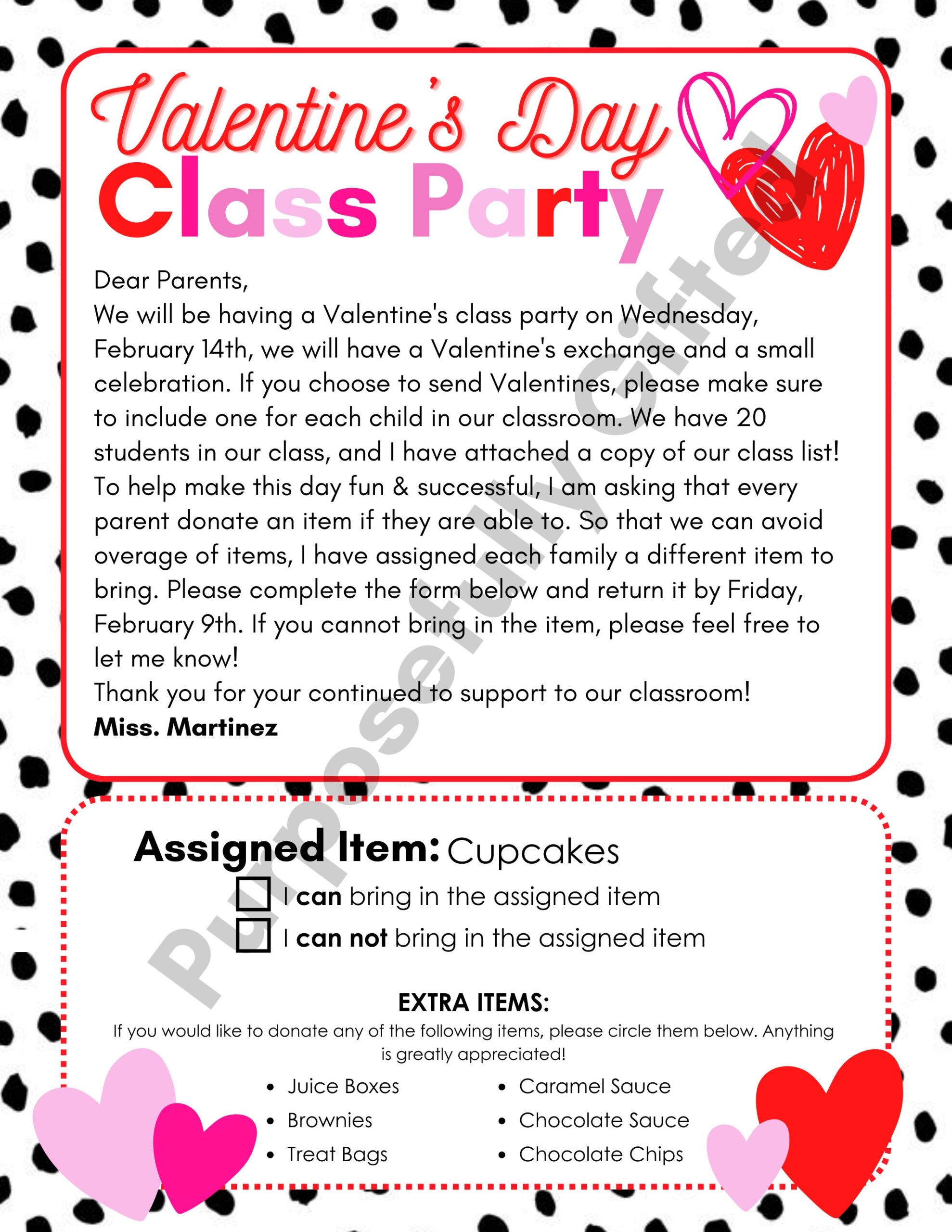 Valentines Day Class Party Template Editable February Classroom Parent Letter Class Party Canva Template School PTO Elementary Etsy