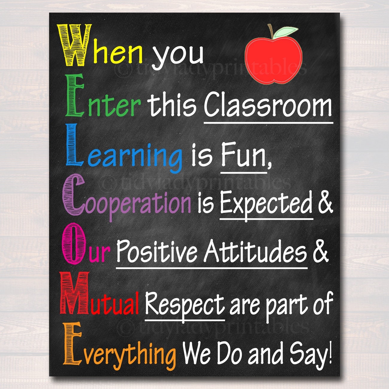 Welcome Acronym Printable Poster Classroom Decor Classroom Policies Rules Art Educational Motivational Decor Teacher Sign INSTANT DOWNLOAD Etsy